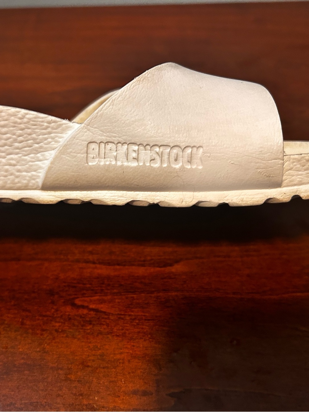 Birkenstock White Single Strap Slide EVA Sandals with Buckle 39/8.5 - Picture 5 of 14